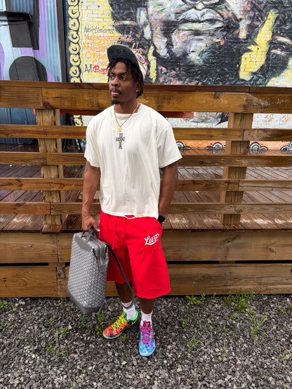 Red Long Jorts