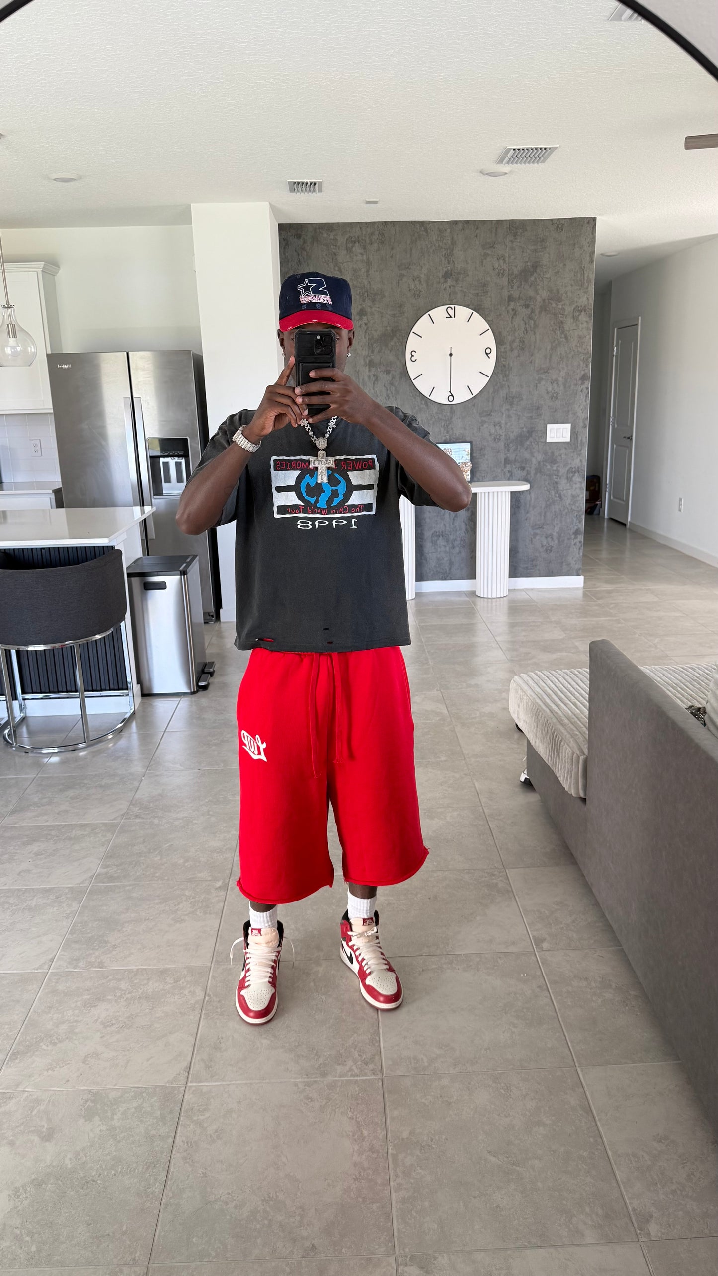 Red Long Jorts